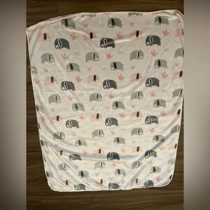 Pink and Gray baby soft nursery blanket 40X30